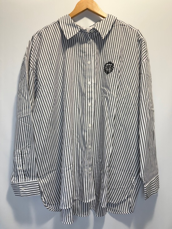 Reitmans Tops - Reitmans XXL Black White Striped Button Down Shirt Oversized Collared Business